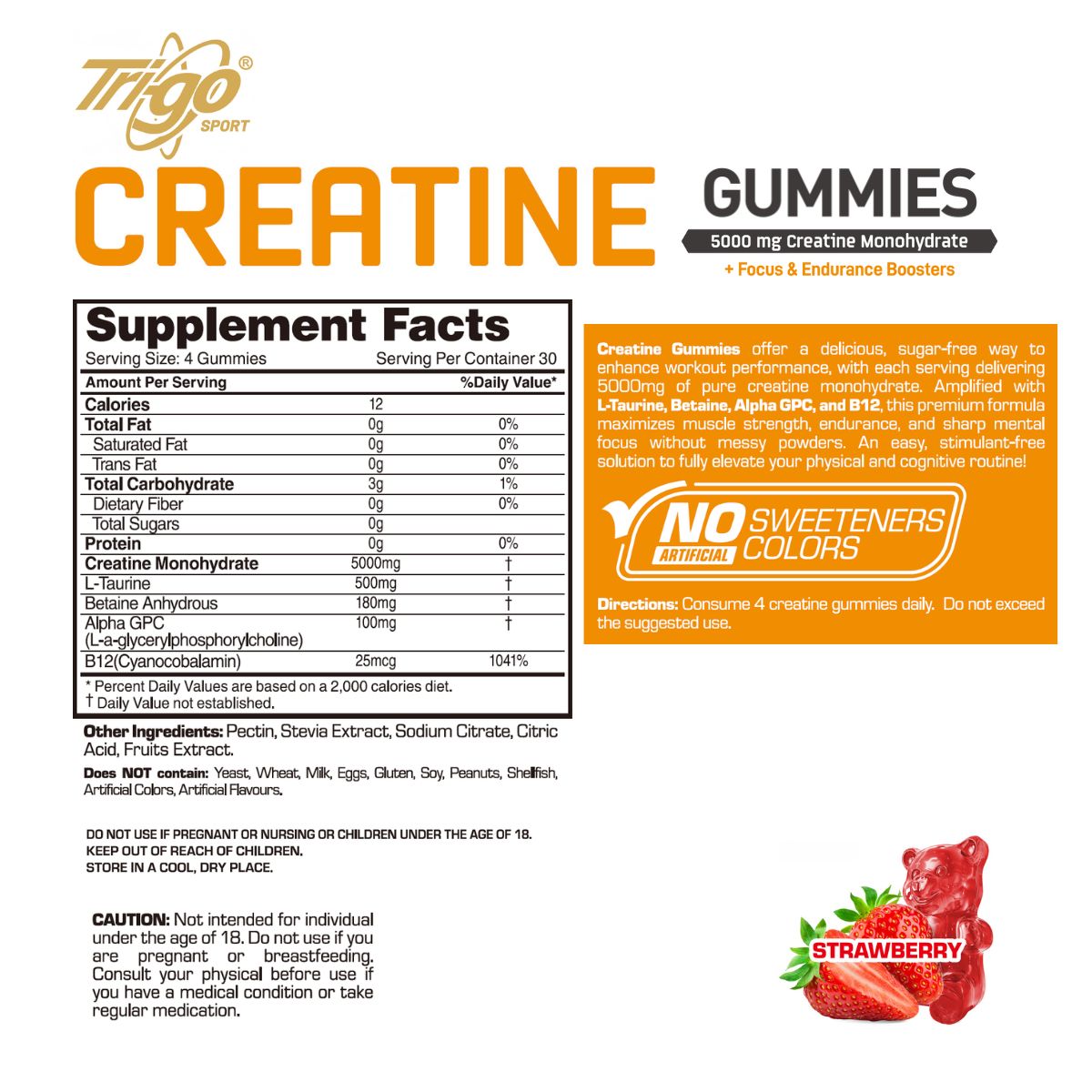 Creatine Gummies + Focus & Endurance Boosters (30serv)